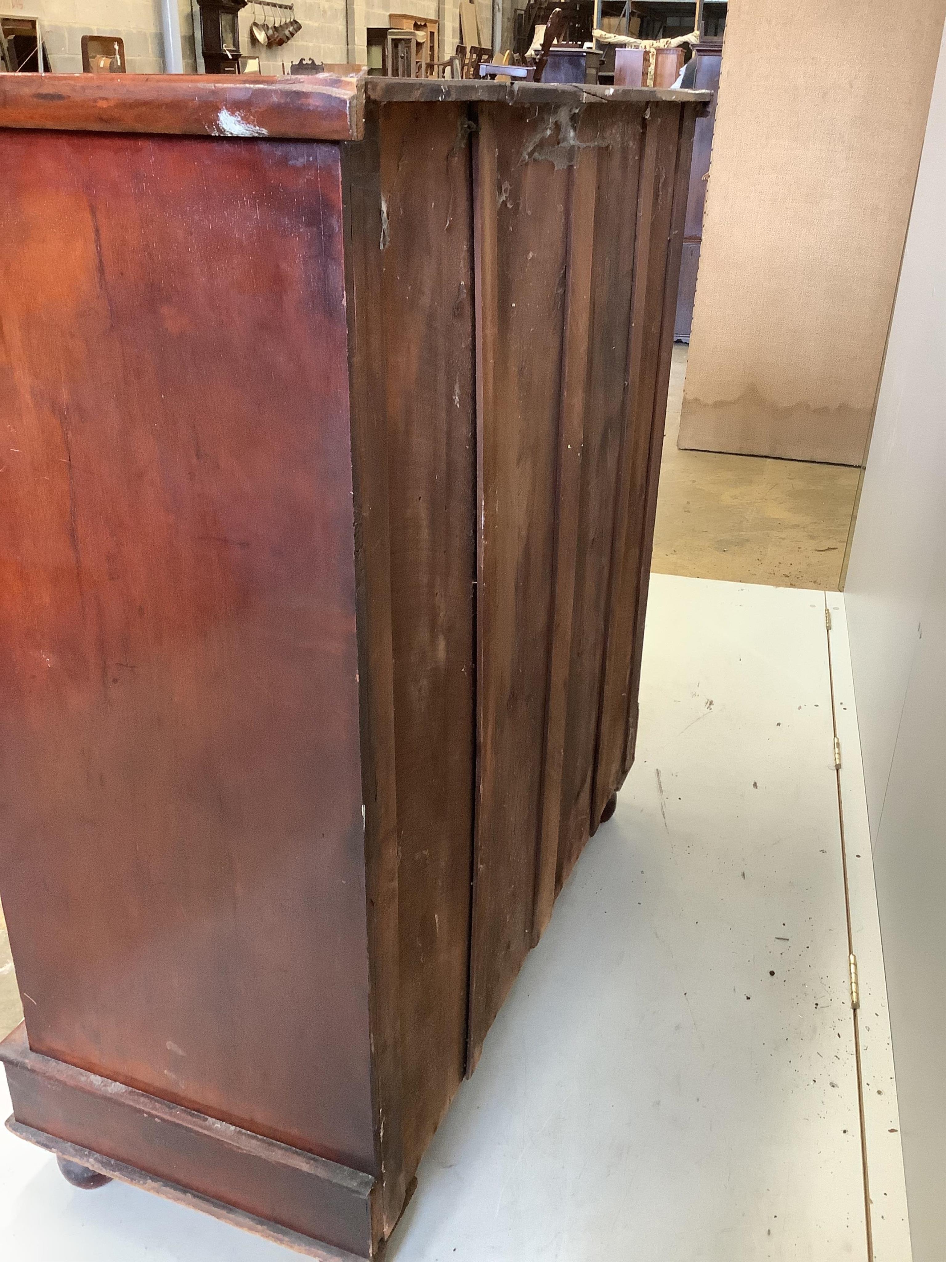 A Victorian mahogany Scottish chest of drawers, width 111cm, depth 50cm, height 122cm. Condition - poor-fair